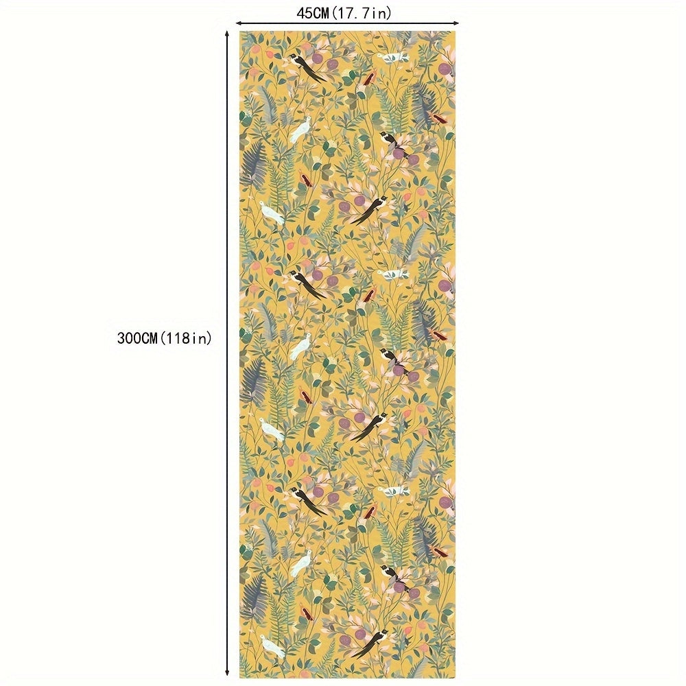 Lisslune | Golden Canopy Bird and Leaf Peelable Wallpaper