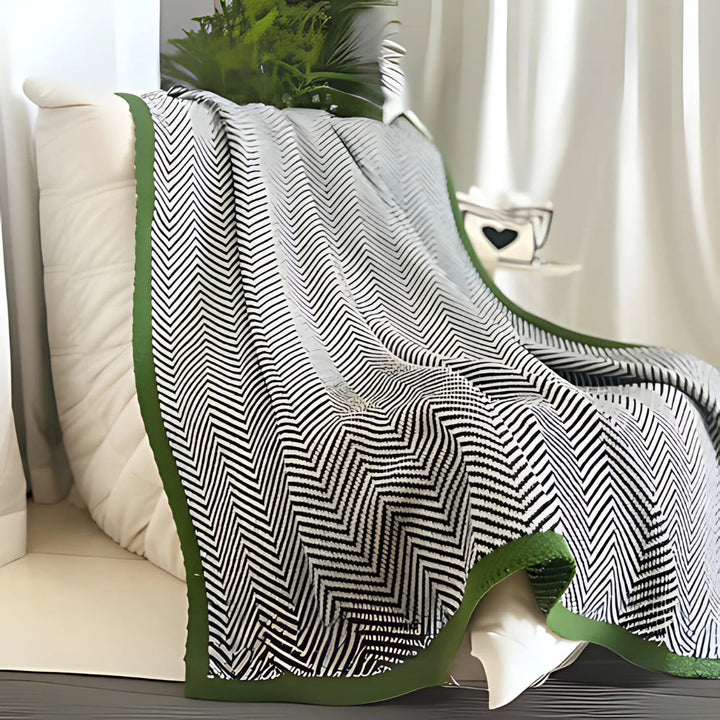 Lisslune | Golden Chevron Luxe Blanket