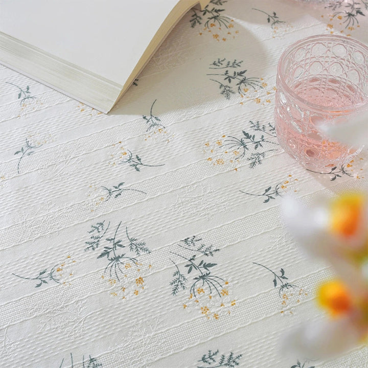 Lisslune | Golden Tassel Floral Round Table Cloth