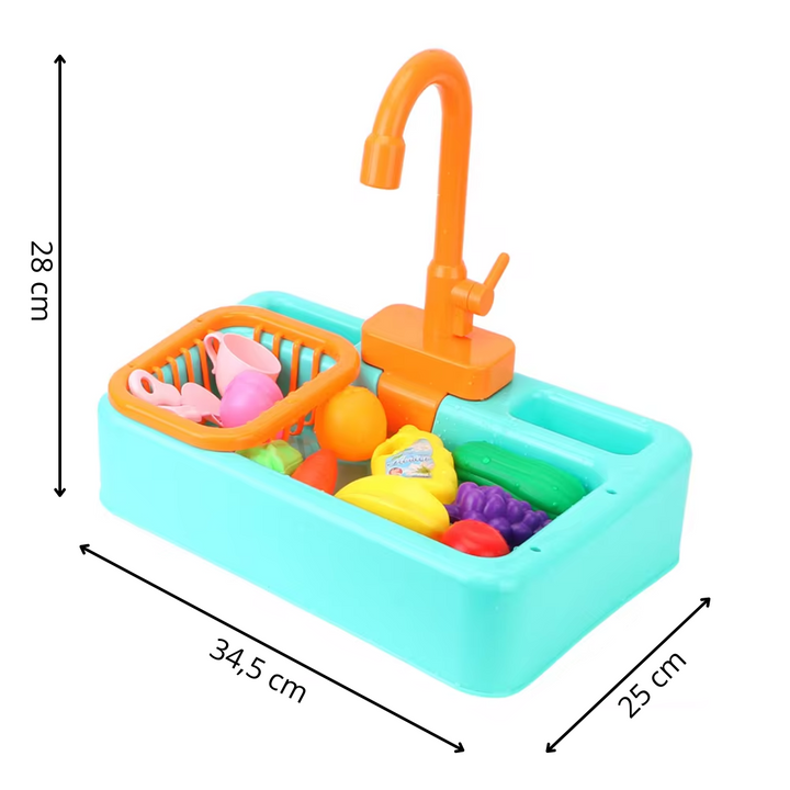Lisslune | RYNX Educational Kitchen Wash Play Set with Working Faucet – For Children from 3 Years Old