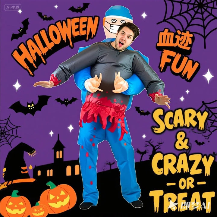 Lisslune | Inflatable Halloween Surgeon Costume with Ghost – Funny & Creepy Adult Costume