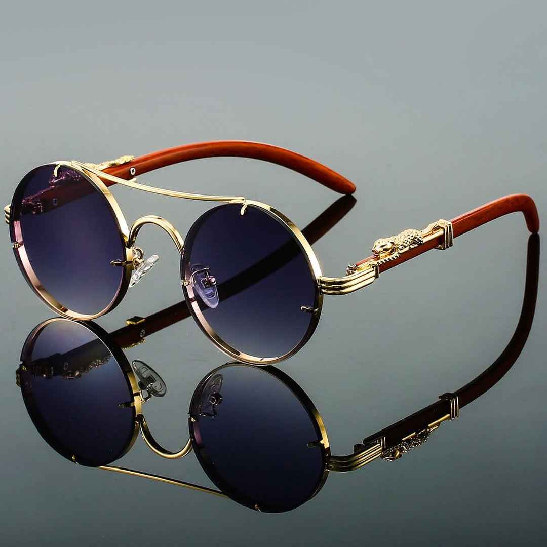 Lisslune | Men’s Oval Metal Retro Sunglasses with UV Protection