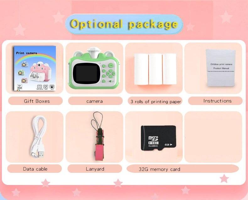 Lisslune | Instant Print Camera Bundle 1080 Camera with Thermal Print