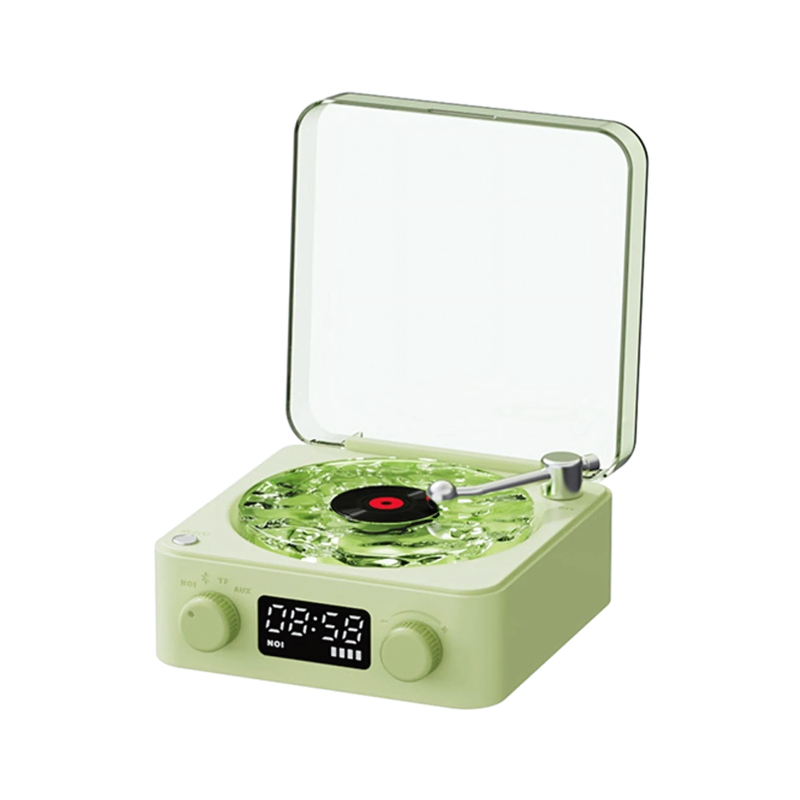 Lisslune | Wireless Vinyl Record Player | Retro Design with Customizable Ambient Lighting for Home Entertainment