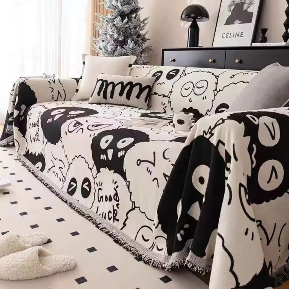 Lisslune | Gremlin Cartoon Chenille Sofa Cover