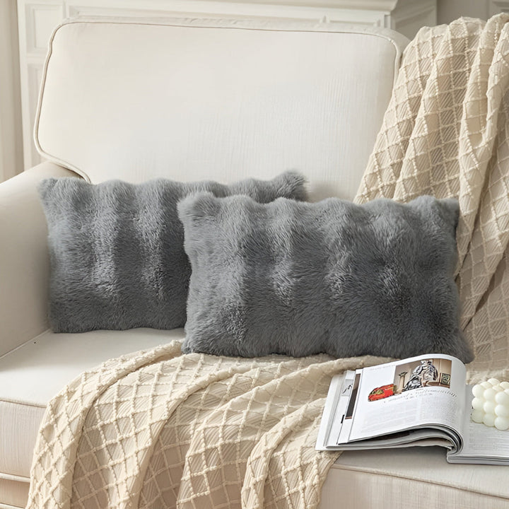 Lisslune | Rabbit Synthetic Fur Pillow Cover