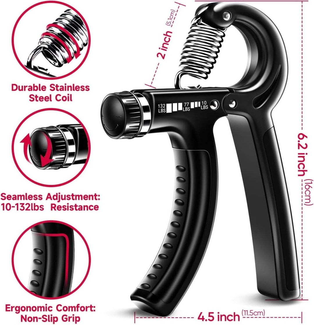 Lisslune | Gripmaster – Adjustable Hand Strengthener Set for Grip Strength & Forearm Training