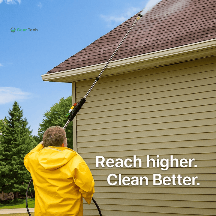 Lisslune | Telescoping High Pressure Washer Wand Set | 4000 PSI, 7 Nozzle Tips & Ideal for Gutter, Roof, and Hard-to-Reach Cleaning