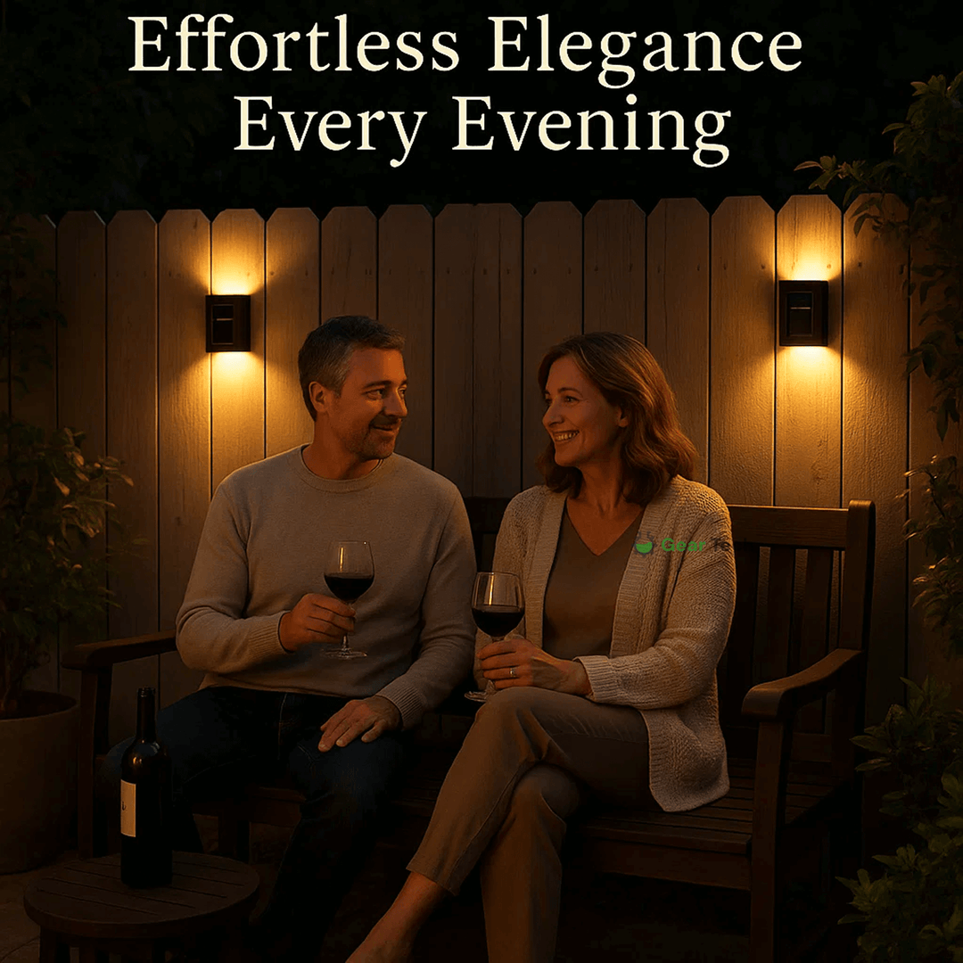 Lisslune | Wireless LED Solar Wall Lights - Outdoor Garden Lighting for Pathways & Patios, Energy-Efficient & Weather-Resistant