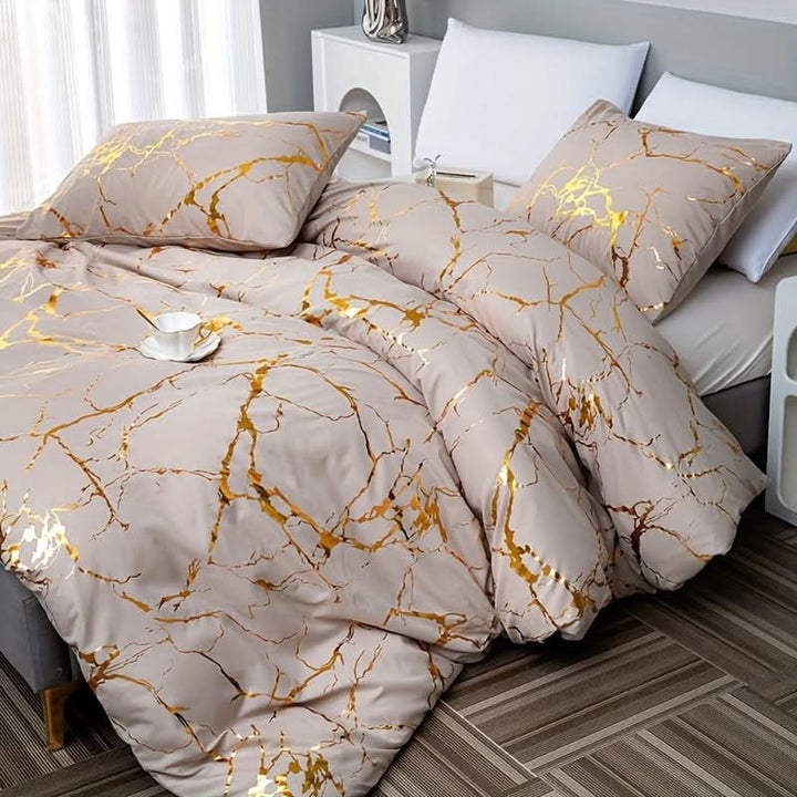 Lisslune | Marble Design Duvet Cover Set for Modern Bedroom