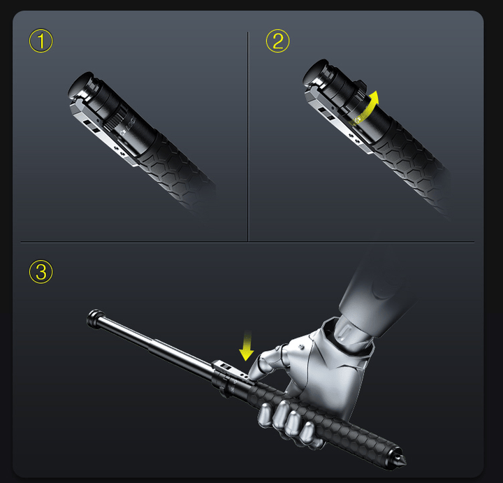Lisslune | Automatic Hiking Pole with Self-Defense & Secure Grip