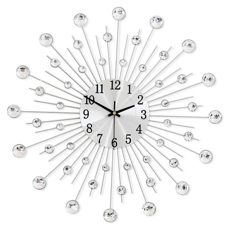 Lisslune | Diamond Work Gypsophila | Wall Clock | Luxurious Aura | Stylish Decoration