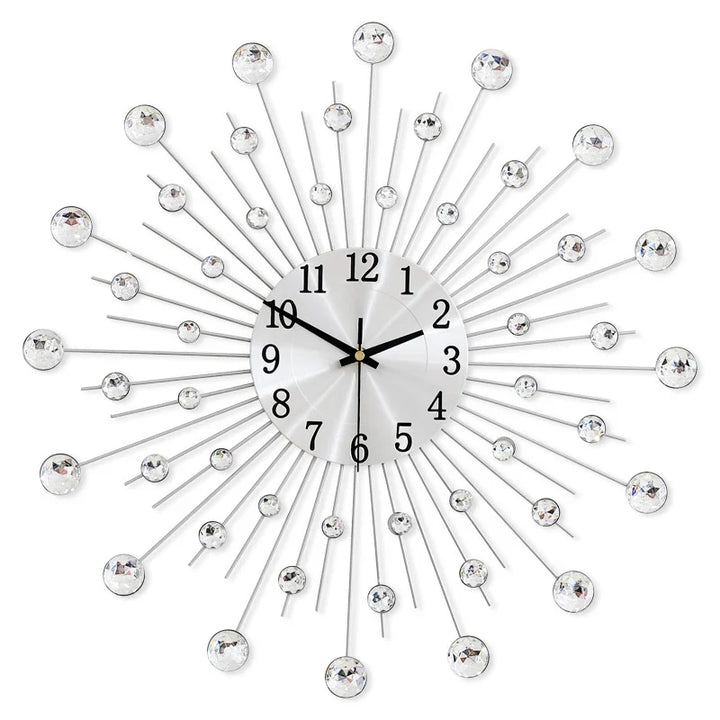 Lisslune | Diamond Work Gypsophila | Wall Clock | Luxurious Aura | Stylish Decoration