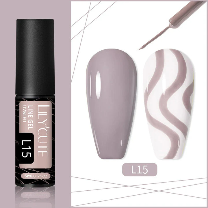 Rynx | 5ml Line Nail Art Polish Liner Pen Gel with Brush Varnish Semi Permanent Gel Nail Polish Wire Drawing Line Nail Art Tool
