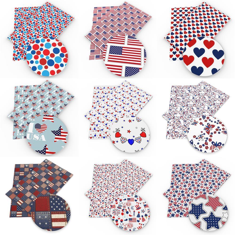 Lisslune | Patriotic Synthetic Leather Craft Material - 20*33cm