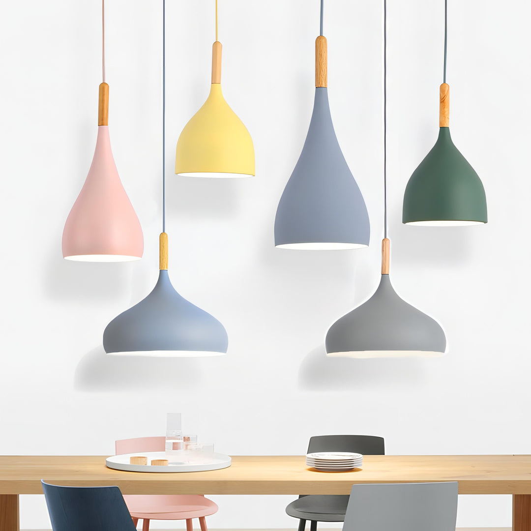Lisslune | Talon - Modern Drop-Shaped Wooden Pendant Light Scandinavian Ceiling Light