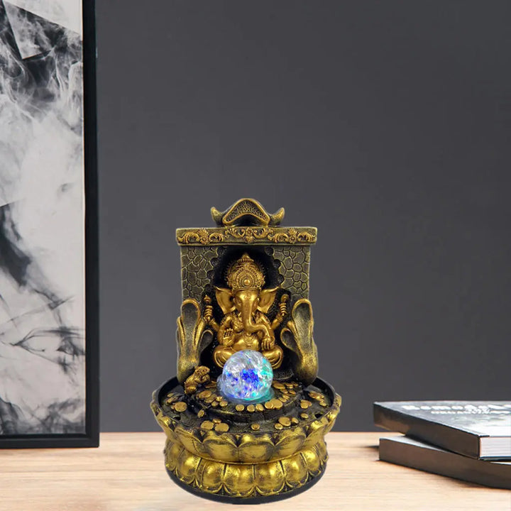 Lisslune | Stunning Ganesha Statue with LED Inner Water Source