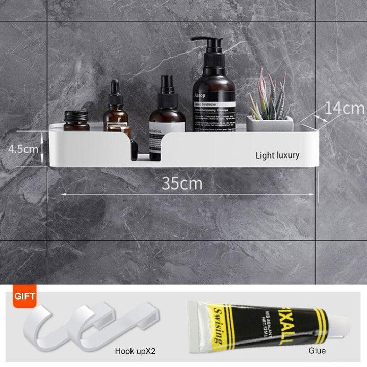 Lisslune | Stylish Rustproof Aluminum Bathroom Caddy with Overlaid Water Drain