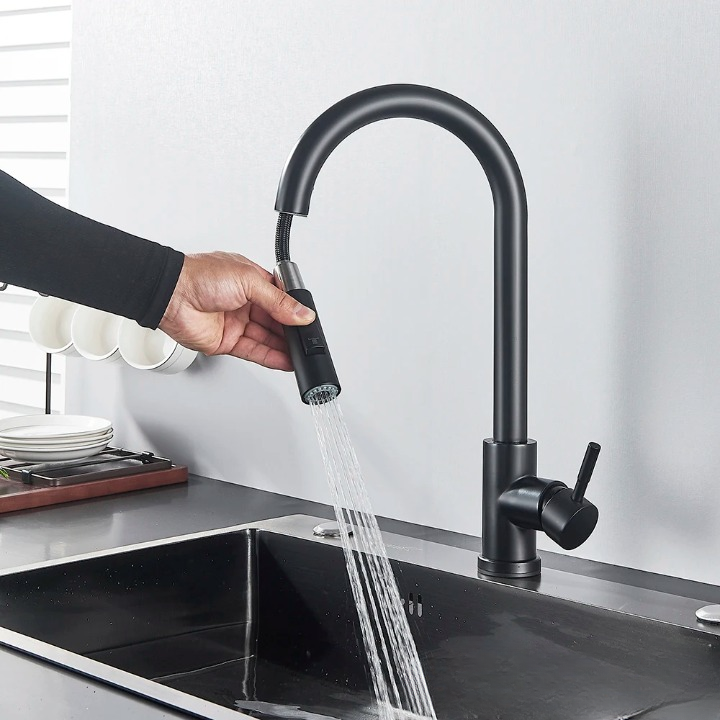 Lisslune | SmartTouch | Kitchen Faucet with Touch Sensor and Pull-Out Spray Head – Brushed Nickel