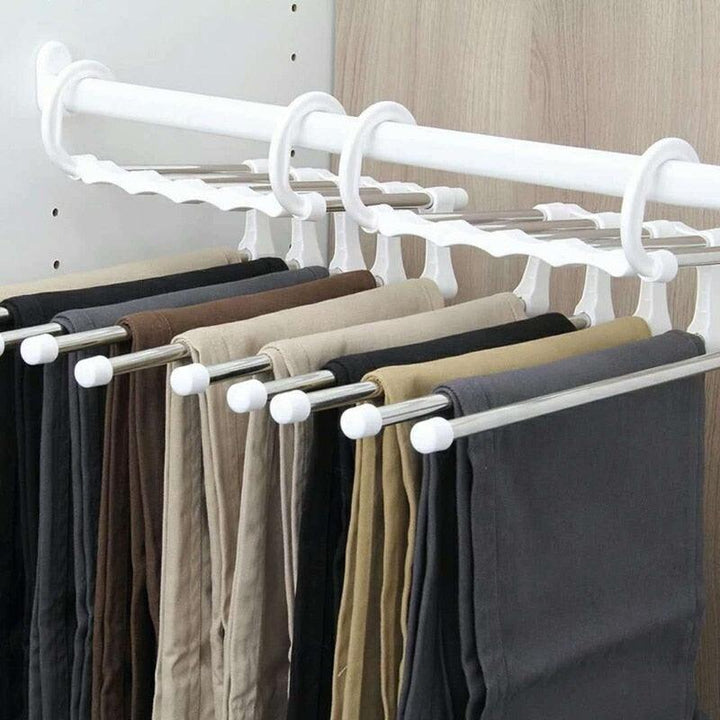 Lisslune | Adjustable 5-in-1 Stainless Steel Pants Organizer Rack