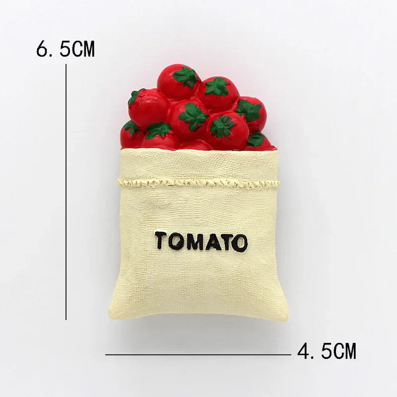 Rynx | Bionic Food Refrigerator Magnet 3D Creative Cartoon Home Decoration Magnetic Cute Refrigerator Magnet Magnetic Sticker Power Message