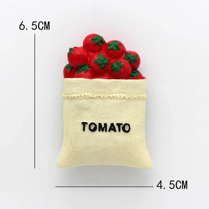 Rynx | Bionic Food Refrigerator Magnet 3D Creative Cartoon Home Decoration Magnetic Cute Refrigerator Magnet Magnetic Sticker Power Message