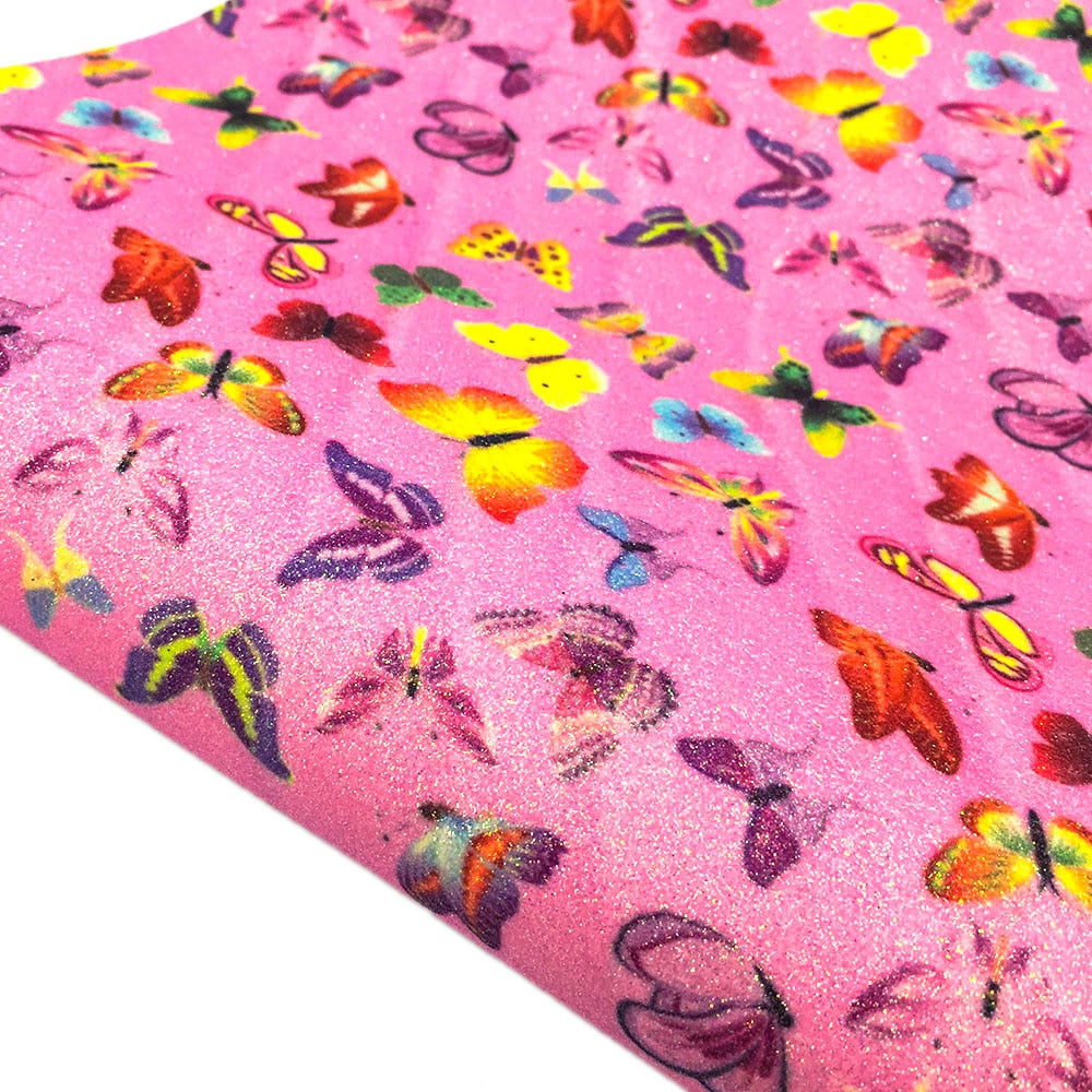Lisslune | Glittery Rainbow Craft Fabric - 20x30cm Iridescent Art Supplies