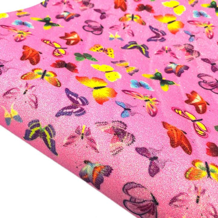 Lisslune | Glittery Rainbow Craft Fabric - 20x30cm Iridescent Art Supplies