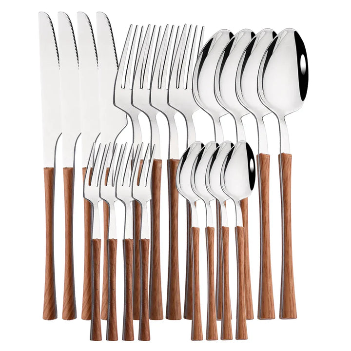Lisslune | RusticDining | Stainless Steel Cutlery with Wooden Handles