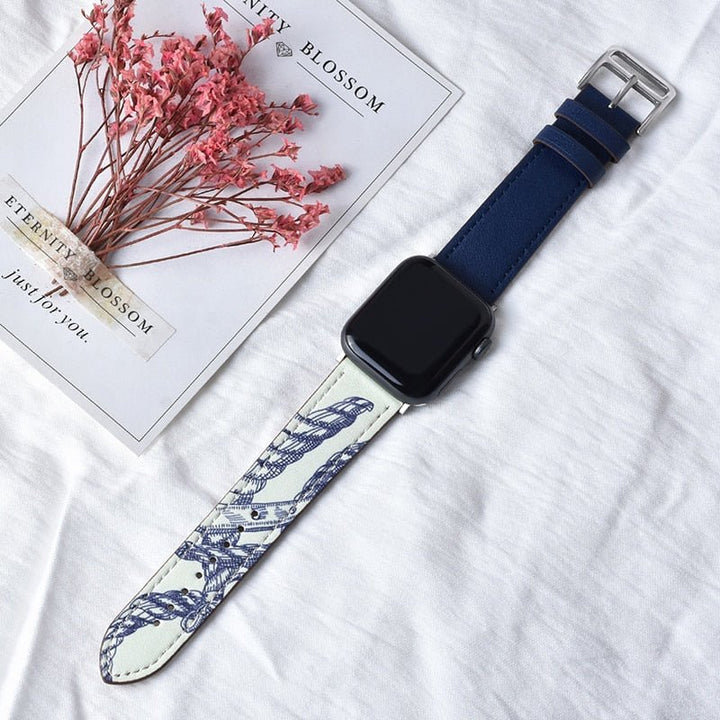 Lisslune | Leather strap for Apple Watch 42mm 38mm Series 3 4 5 6 SE 7 41MM 45MM