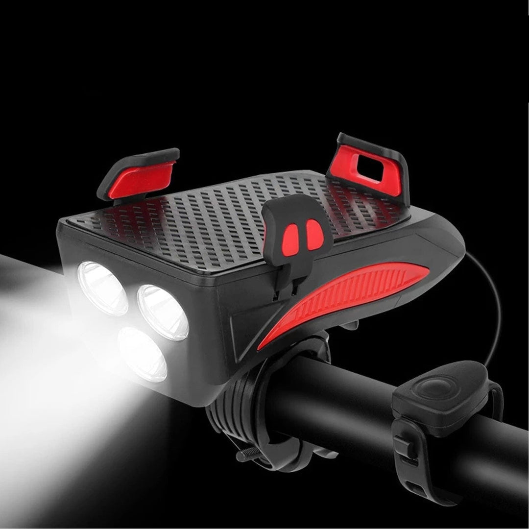 Lisslune | RideLight 4-in-1 Bike Light | Power Bank, Phone Holder & Horn | 400 Lumens Waterproof Light