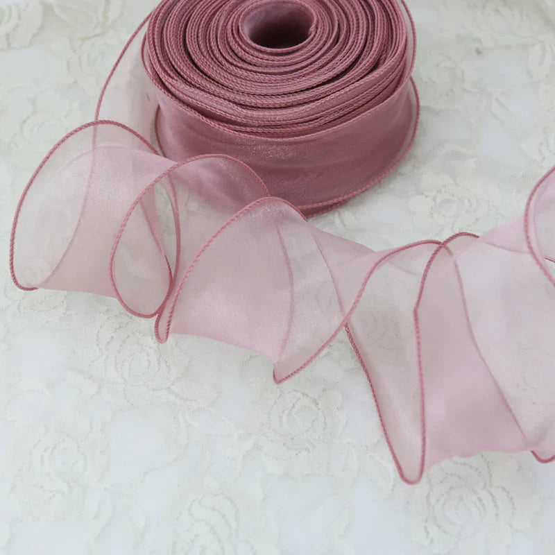 Rynx | 60mm Wave Silk Gauze Ribbon for Hair Ornaments Gift Wrapping Decorative Laces
