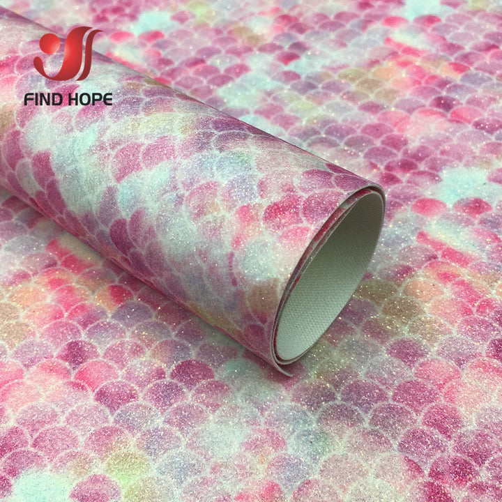 Lisslune | Glittery Rainbow Craft Fabric - 20x30cm Iridescent Art Supplies