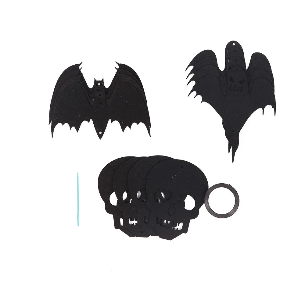 Rynx | 12 pieces/strand Halloween decoration felt wing bone ghost strand black hanging decoration creepy horror Halloween garland deco