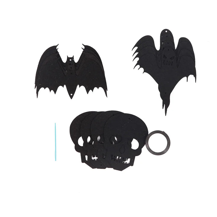 Rynx | 12 pieces/strand Halloween decoration felt wing bone ghost strand black hanging decoration creepy horror Halloween garland deco