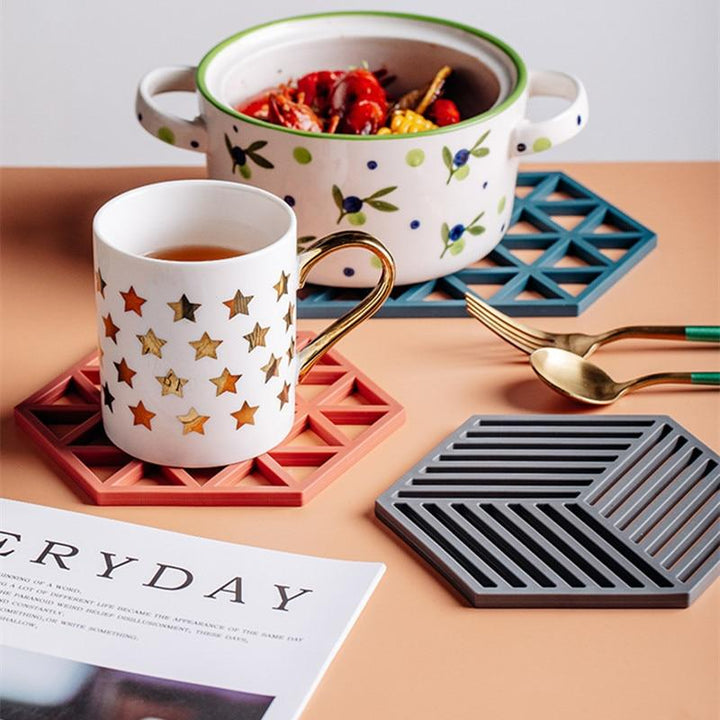 Lisslune | Table mat for pots & glasses Nordic Hexagon