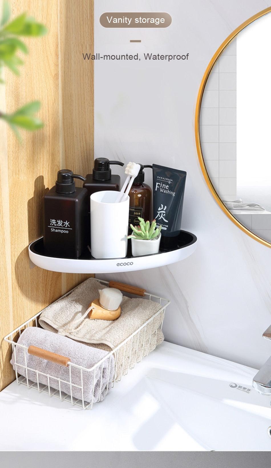 Lisslune | Smart Triangular Bathroom Organizer with Drainage System