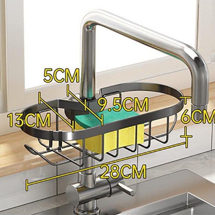 Lisslune | Adjustable Stainless Steel Sink Rack with Integrated Towel Holder - Perfect for Organizing Kitchen and Bath