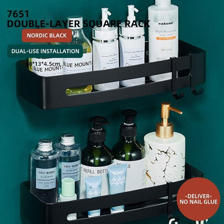 Lisslune | Stylish Wall-Mounted Bathroom Organizer in Premium Space Aluminum: A Luxury Storage Solution