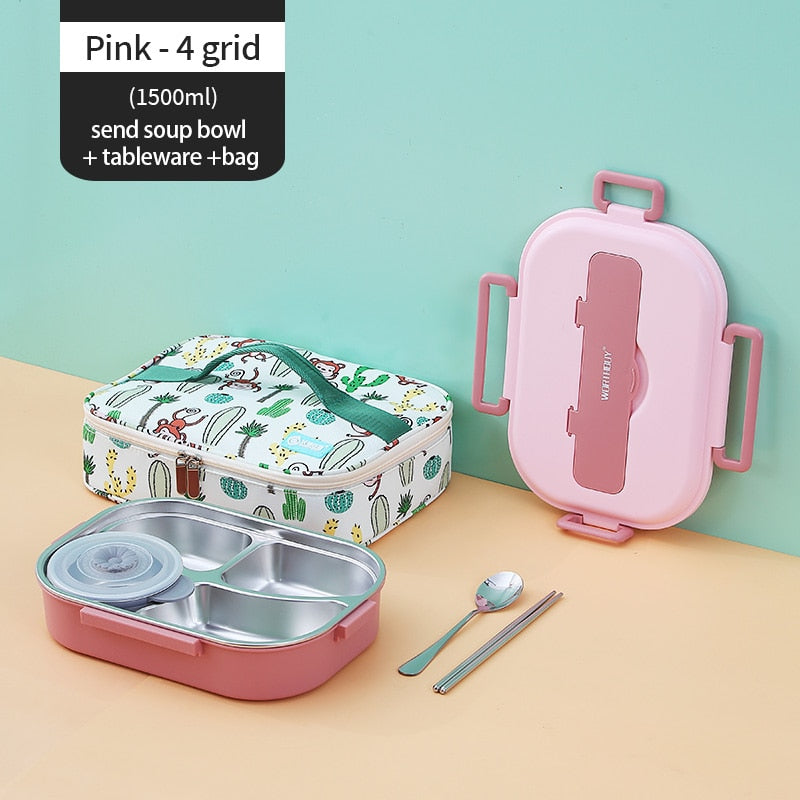 Lisslune | Stainless Steel Multi Compartment Kids Lunch Box