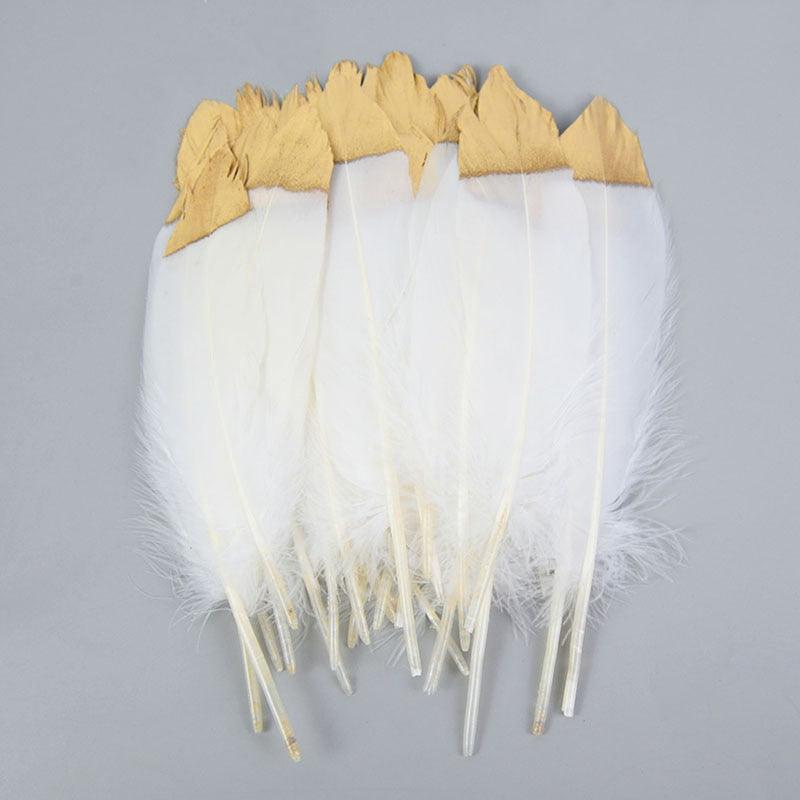 Lisslune | Glamorous Gold Tipped Feather Craft Set for Elegant Event Enhancements