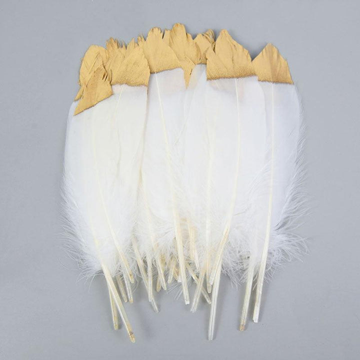 Lisslune | Glamorous Gold Tipped Feather Craft Set for Elegant Event Enhancements