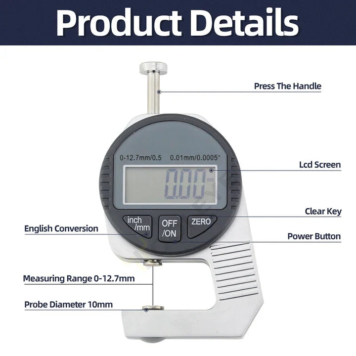 Lisslune | High-Sensitivity Digital Thickness Measuring Tool