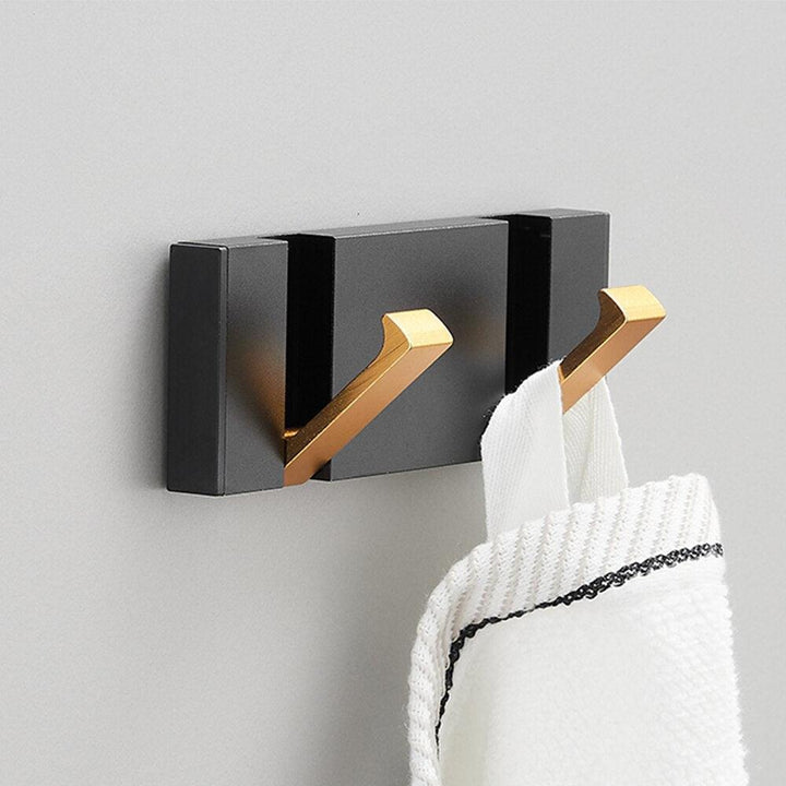 Lisslune | Modern Black Gold Compact Folding Towel Holder