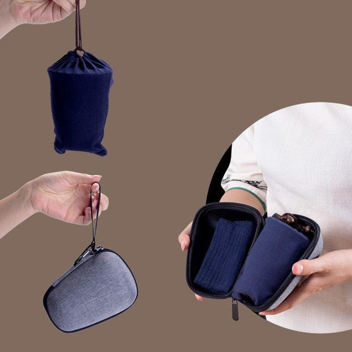 Lisslune | Zen Kung Fu Ceramic Gaiwan Tea Set with Carrying Bag: Enhance Your Tea Ceremony Experience