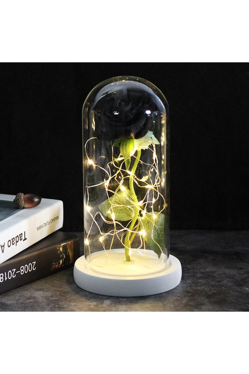 Lisslune | illuminated enchanted rose lamp