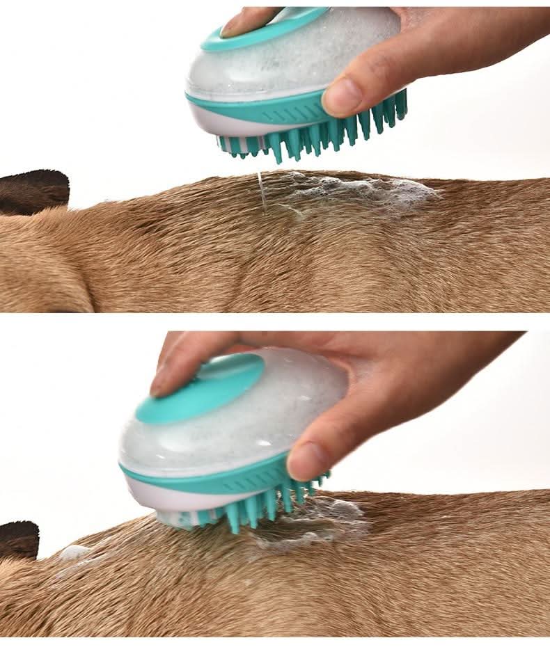 Lisslune | ZORROPET – 2-in-1 Massage Brush with Soap Dispenser for Relaxed Dog Grooming