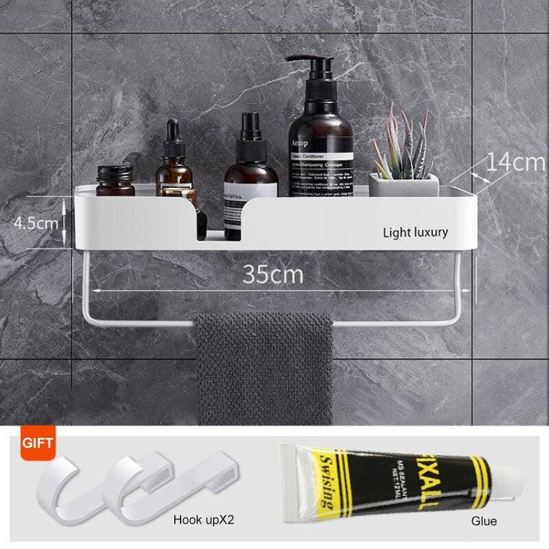 Lisslune | Stylish Rustproof Aluminum Bathroom Caddy with Overlaid Water Drain
