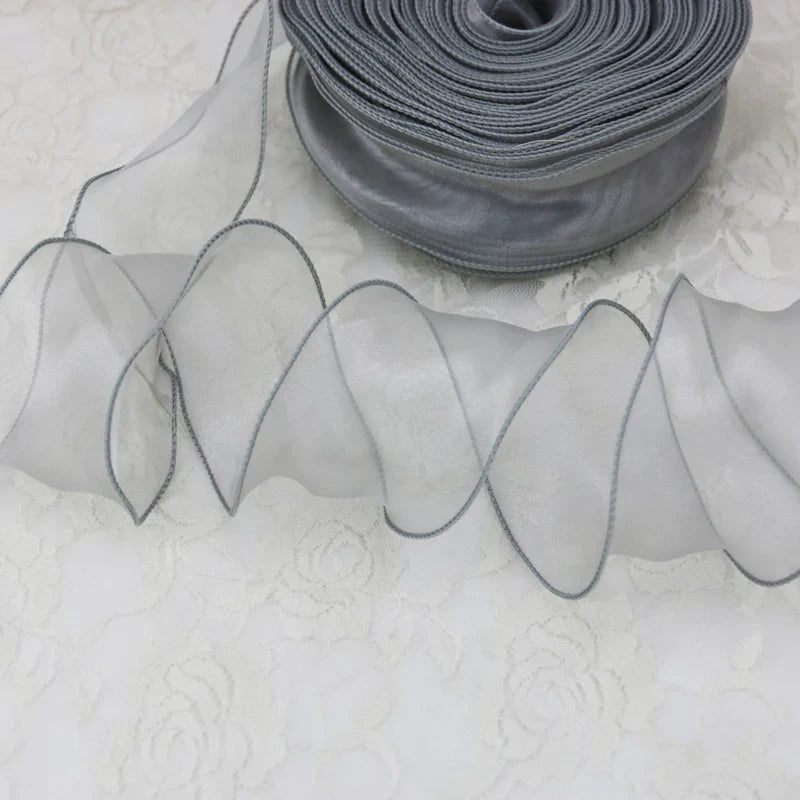Rynx | 60mm Wave Silk Gauze Ribbon for Hair Ornaments Gift Wrapping Decorative Laces