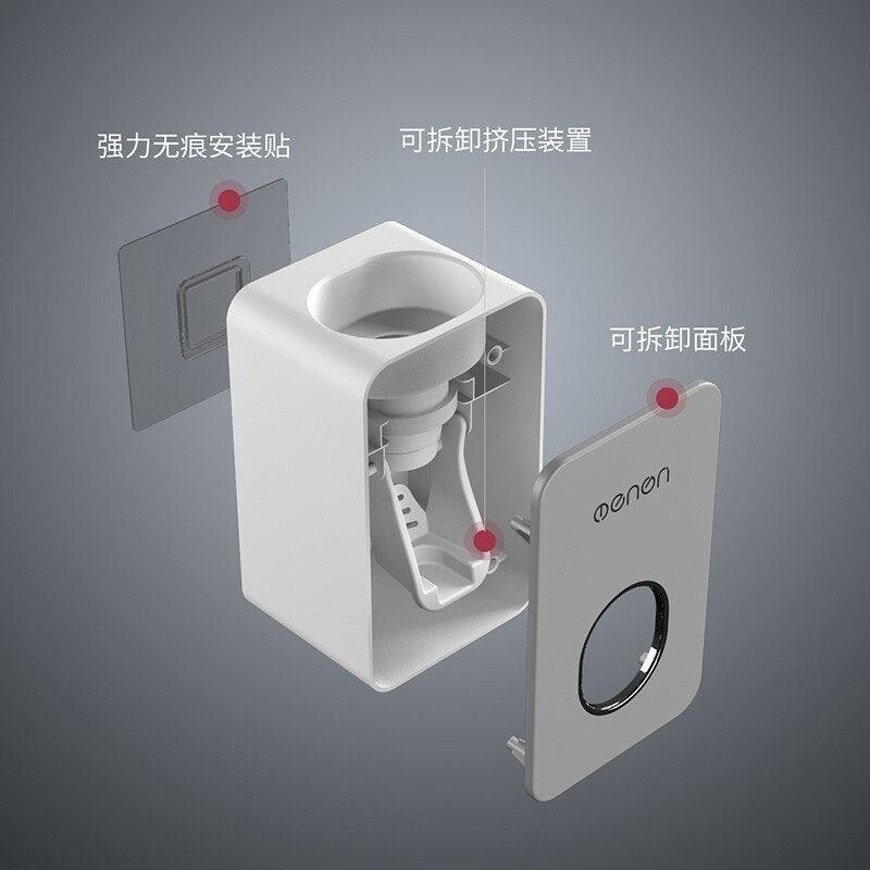 Lisslune | Smart Oral Care Duo: Automatic Toothpaste Dispenser and Wall-Mounted Toothbrush Holder Set